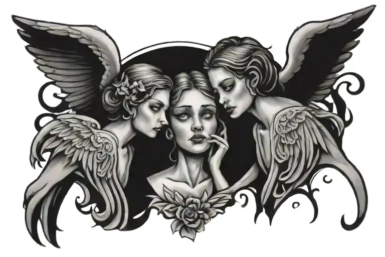 Angel And Angel Crying