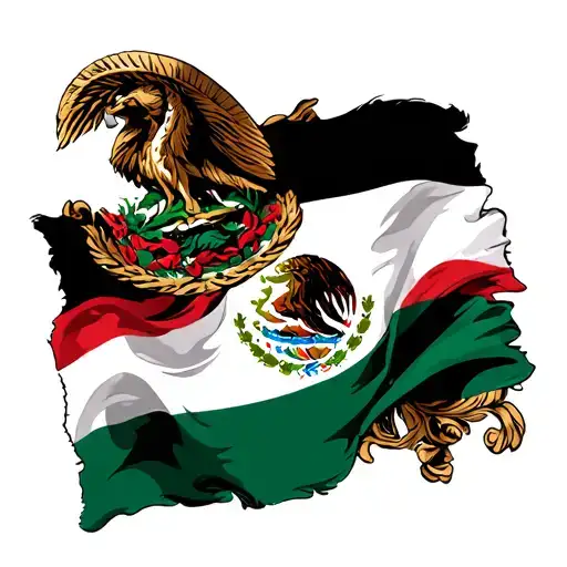 Mexican Flag Including The Names Alexander And Xavier