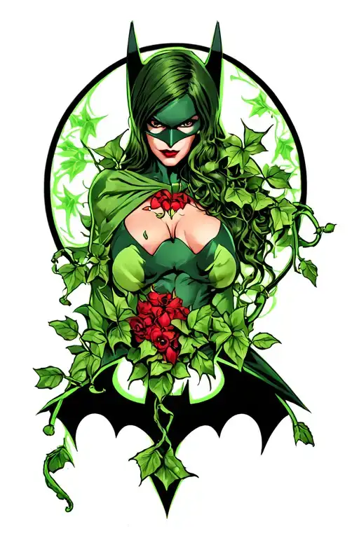 Poison Ivy Taking Over Batman Symbol