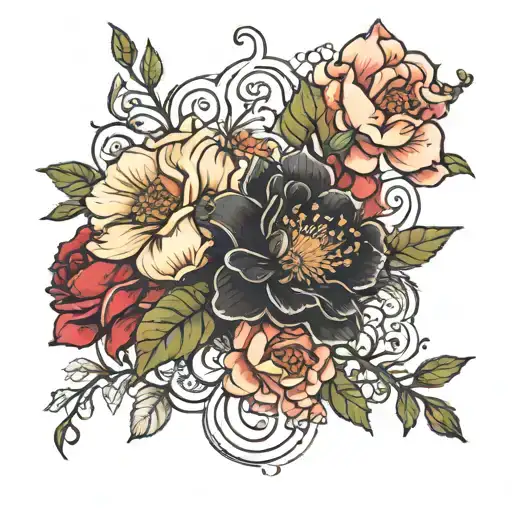 Birth Flower Mixed Together