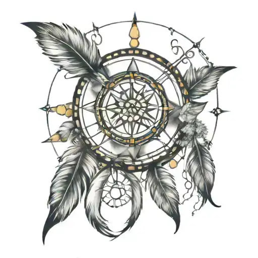 Half Dream Catcher Half Compass
