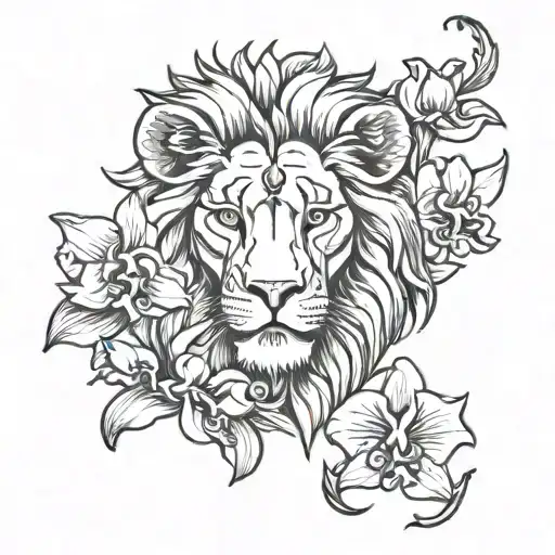 Lion And Orchid