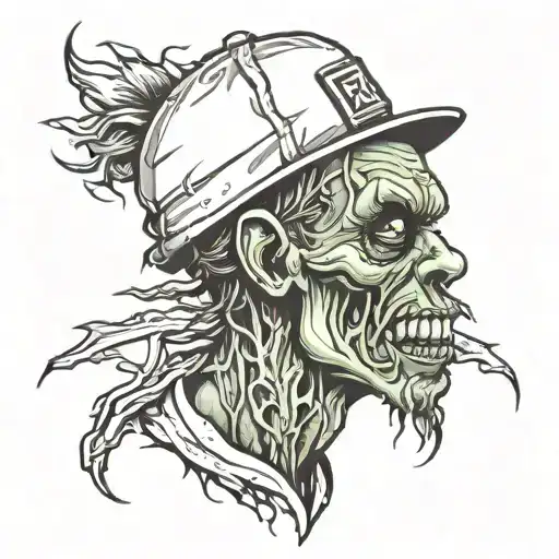 Hip Hop Zombie Head Wearing