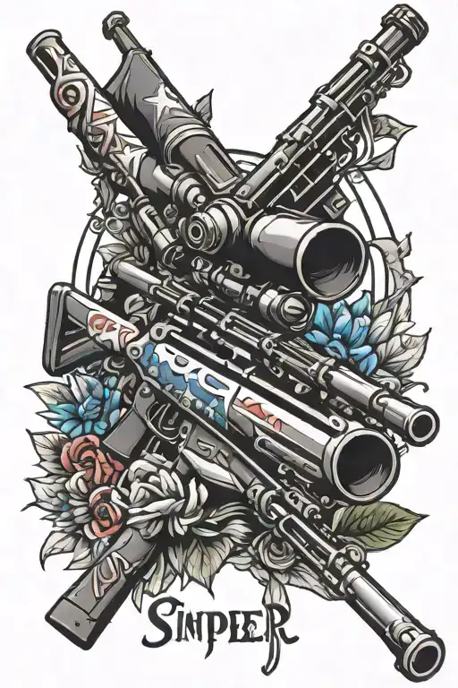 Patriotic Sniper Rifle Intertwined Kids Name