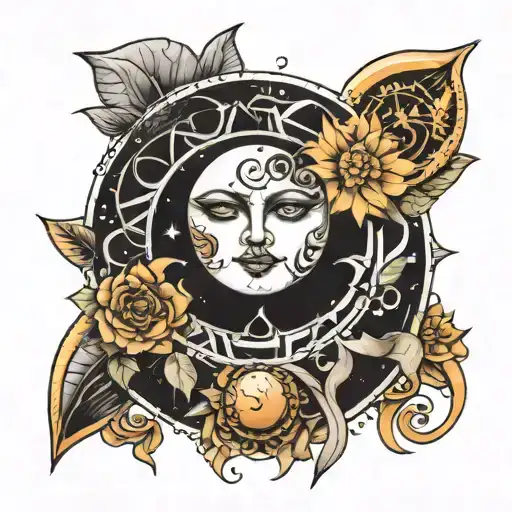 Sun And Moon Phases Intertwined