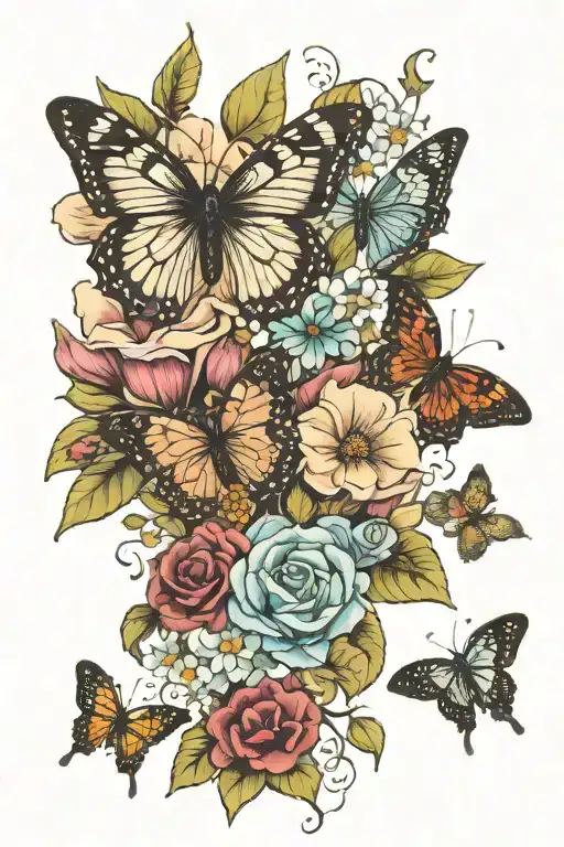 Birthflowers Wrapping With Quote And Butterflies