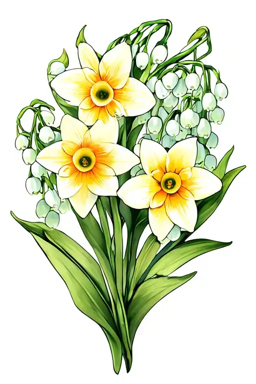 Daffodil & Lily Of The Valley Flower