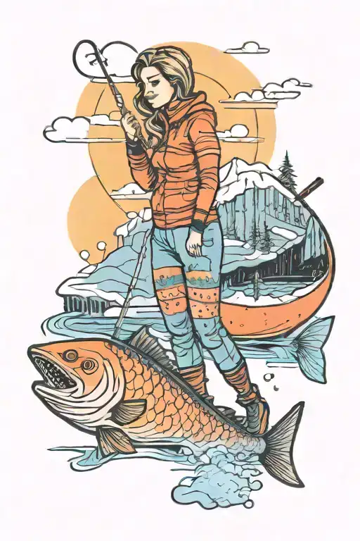 Women Ice Fishing Sunset Background Longjohns F C Barcelona