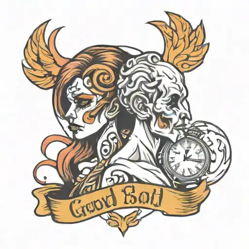 Good And Bad Soul With Confused Thoughts And Losing Myself