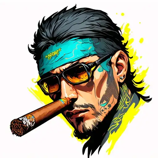 Cyberpunk 2077 Smoking Cigar