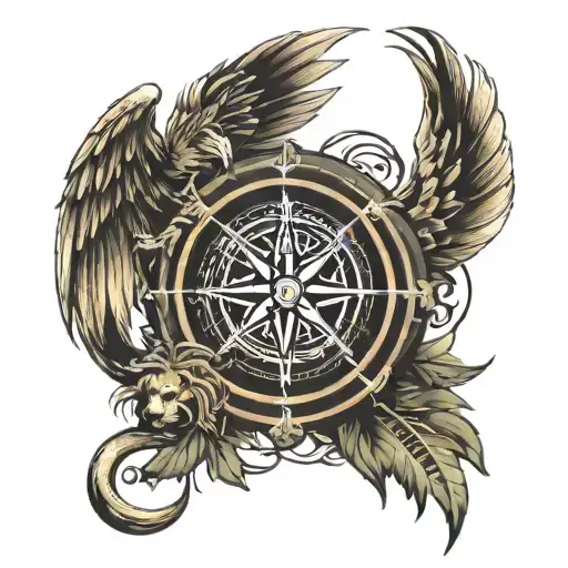 Scorpion Wings Compass Lion