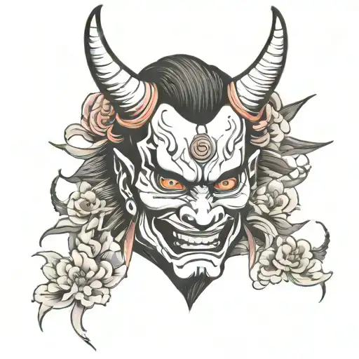 Japanese Samurai Geisha Hannya Mask