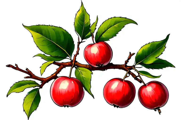 Tree Branch With Crabapple