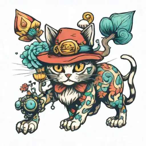 Magic Mushroom Cat Playing