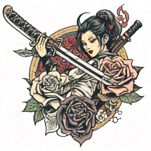 Katana And Rose