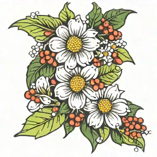 Holly Flowers Daisy Flower