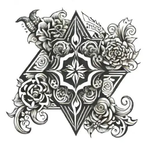 Black And White Renaissance Geometric Art