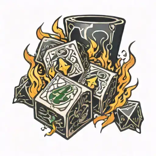 Dice Flames And Money