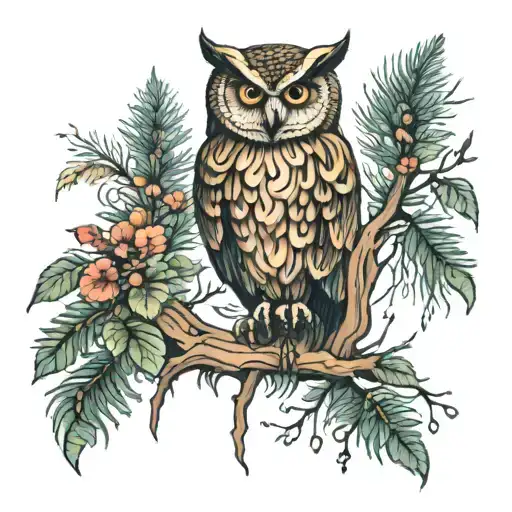 Owl And Woods Surrounded