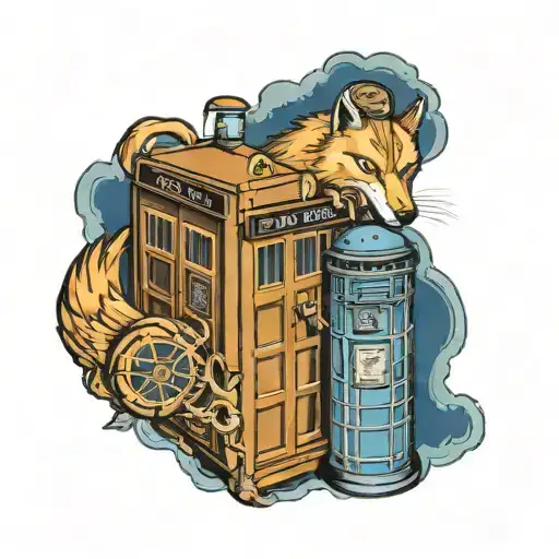 Tardis With Bad Wolf Brewing Around It