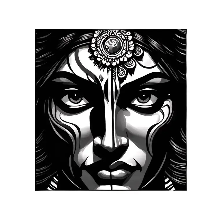 Hand Half Face Kali Shiva