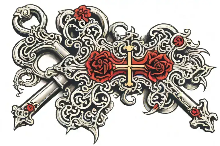 Cross Made Of Skeleton Keys