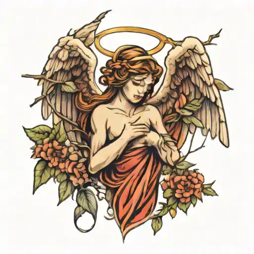 Angel And Tree Branches