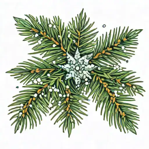 Douglas Fir Tree With Half A Snowflake