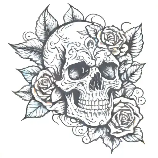 Skull Rose Cards