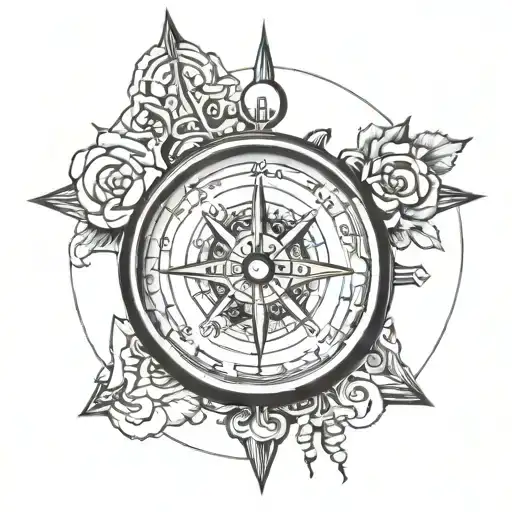 Compass With Colombia Country Outline