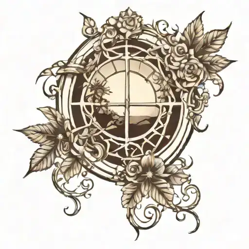 Black And White Window Staring At The Sun With Vines