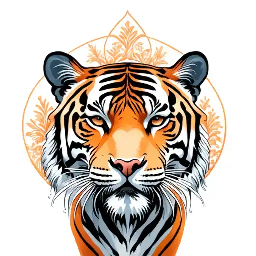 Tiger Emerging Negative Forest Landscape