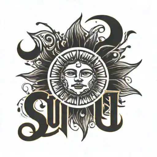Sun Minimalist Lettering Design