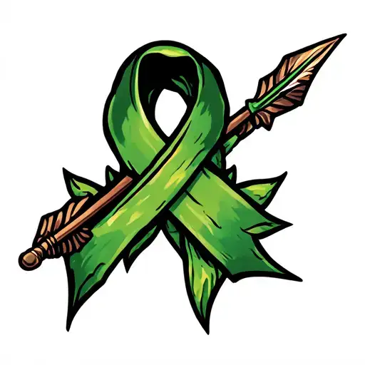 Dart Arrow And Green Ribbon