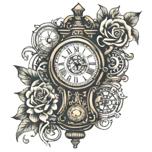Grandfather Clock With Hourglass