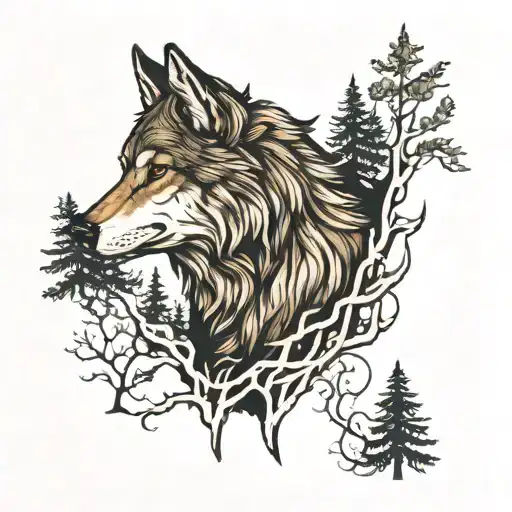 Wolf And Forest In Arm Band