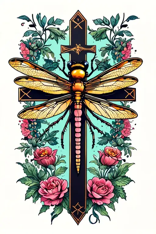 Dragonfly And Cross