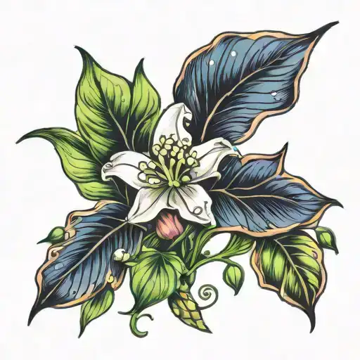 Make A Tattoo With A Lily Of The Valley And Chanterelle