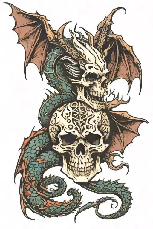 Skull And Dragon