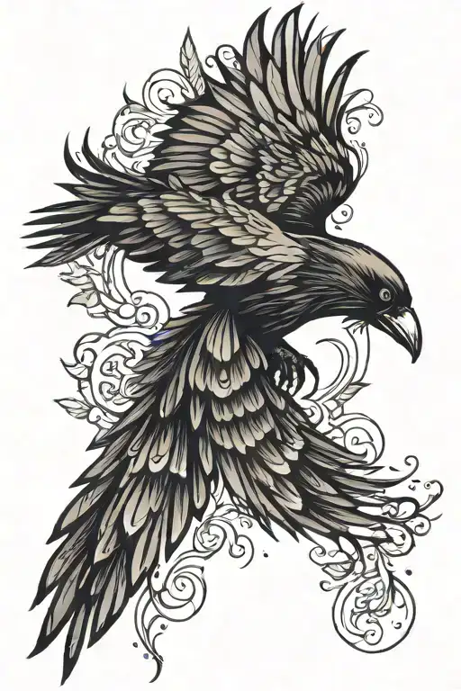 Raven Flying Away