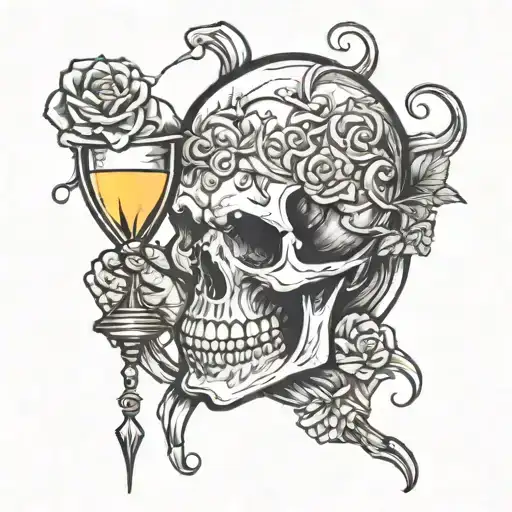 Skull Eating And Hourglass