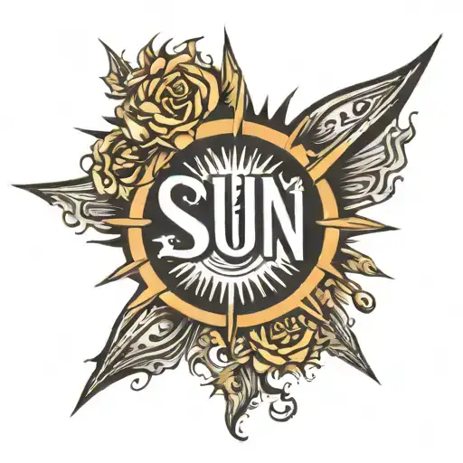 Sun With Rays Written In Letters Of People I Love