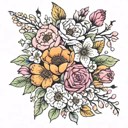 Bouquet Of Birth Flowers