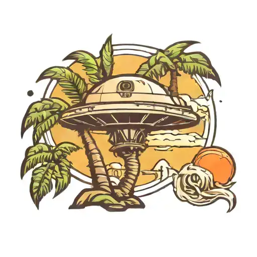 Palm Tree And Ufo Head