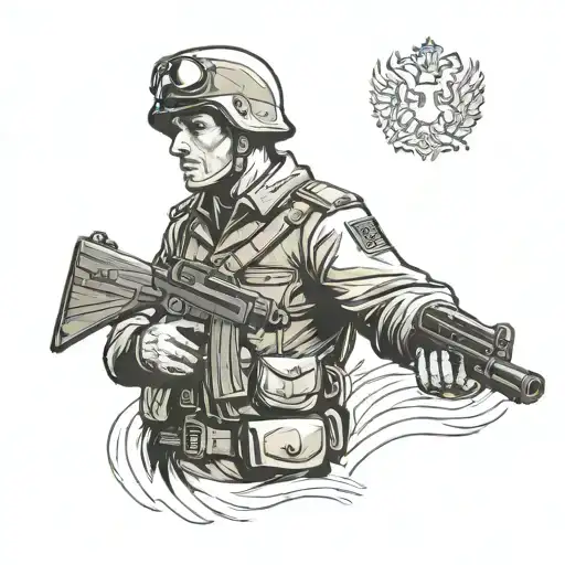 Polish Soldier From World War Two Hold A Gun