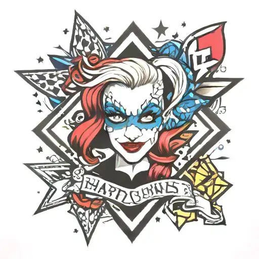Harley Quinn Rhombuses And Star Captain