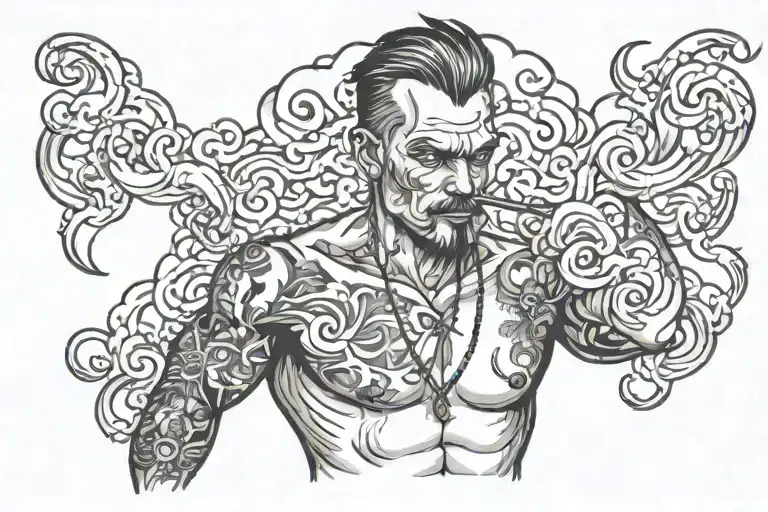 Jones With Smoke And People In The Background Black