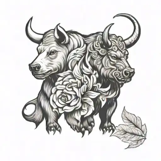 Tattoo A Bull And A Bear On My Arm