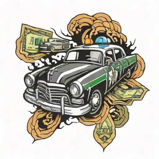 Money Burnin Police Car