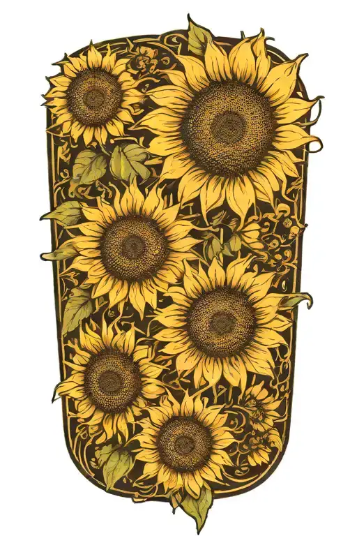 Field Of Sunflowers Blooming